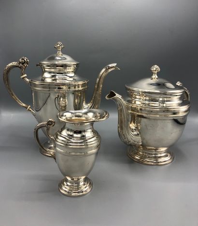 ERCUIS. Tea/coffee set in silver plated metal...