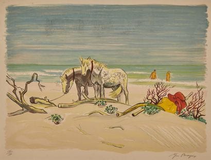 Yves Brayer (1907-1990). 
Baigneurs sur une...