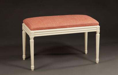 Banquettes de style Louis XVI en bois laqué...