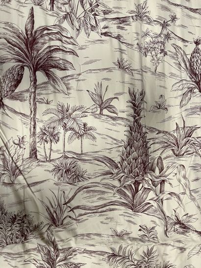 Paire de rideaux en coton imprimé d'une toile...