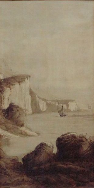 Lot d'huiles sur toile en camaïeu de bruns...