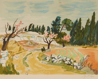 Yves Brayer (1907-1990). Paysage provençal....