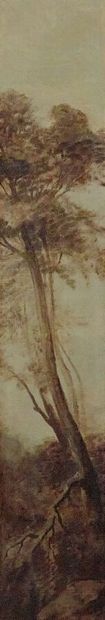 Lot d'huiles sur toile en camaïeu de bruns...