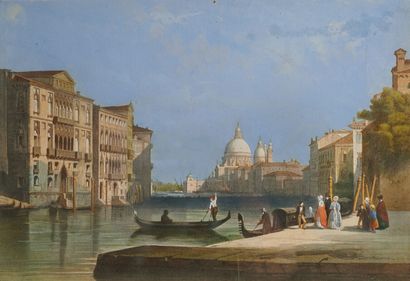 Ecole ITALIENNE du XIXe siècle
Vues de Venise
Deux...