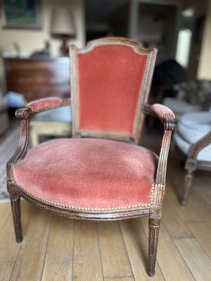 Paire de fauteuils cabriolet d'époque Louis...