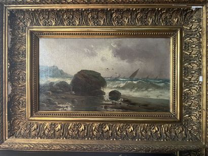 J. ESTEVE (XIX-XX)
Voiliers en bord de mer...
