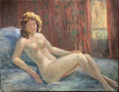 P. Forest, XXe siècle
Nu féminin allongé.
Huile...