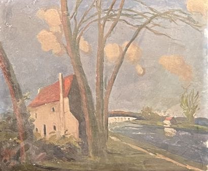MODERN school
Landscape
Oil on canvas, with...
