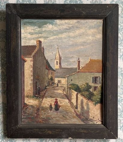 20th century FRENCH school
The village
Oil...