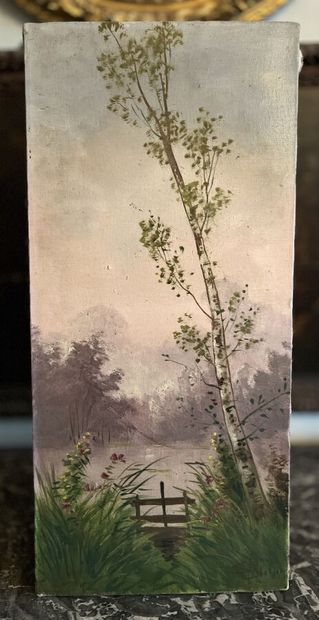 FRENCH SCHOOL circa 1900
Two landscapes
Two...