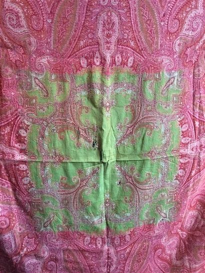 Square woolen shawl decorated in the center...