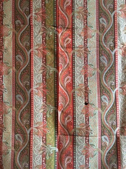 Square woolen shawl decorated with multicolored...