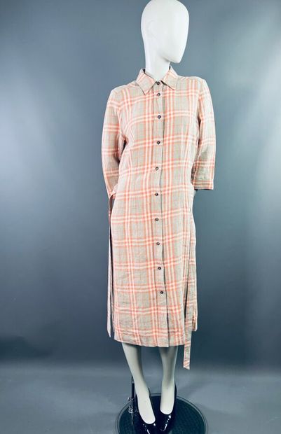 BURBERRY Lot de 2 robes chemises en coton...