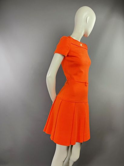 COURRÈGES HYPERBOLE - Robe orange en jersey-...