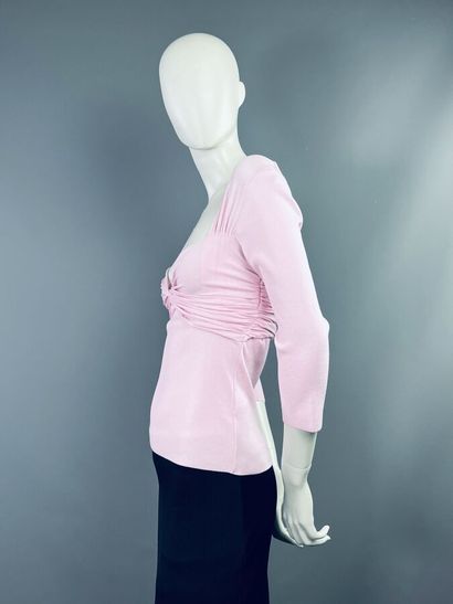 VALENTINO Top stretch rose pâle décolleté...