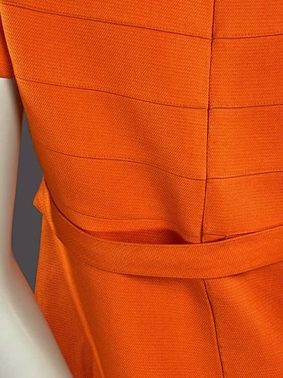 COURRÈGES PARIS - Robe orange en sergé de...