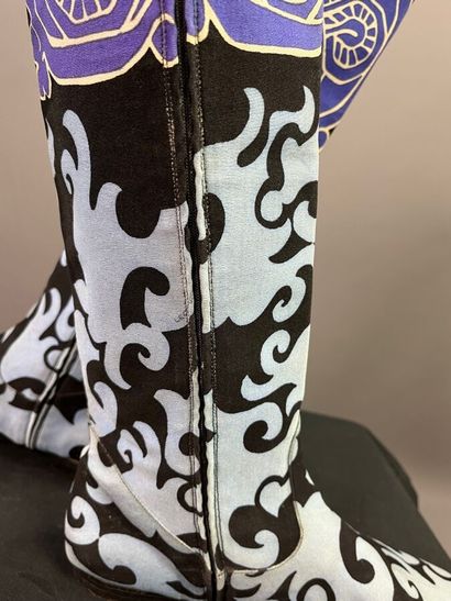 LEONARD PARIS Bottes en soie psychédélique...