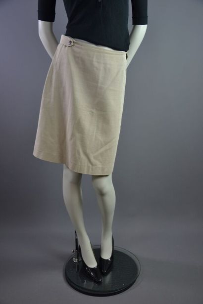 LOUIS VUITTON 2 jupes en coton ton beige...