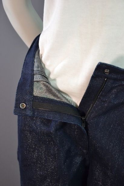 ALAIA Paris Short en denim et lurex -Env....