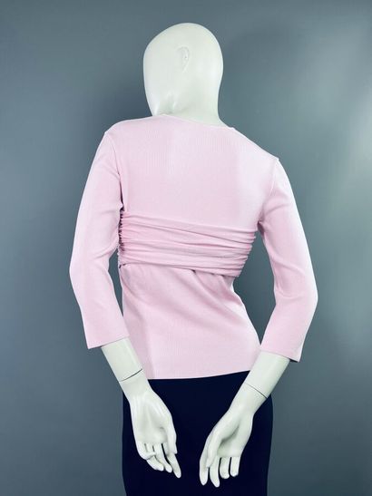 VALENTINO Top stretch rose pâle décolleté...