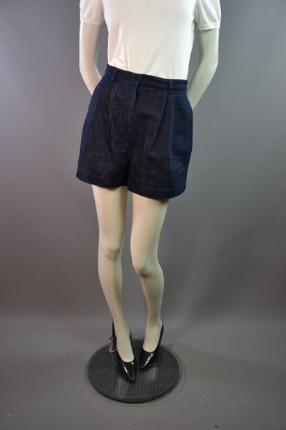 ALAIA Paris Short en denim et lurex -Env....