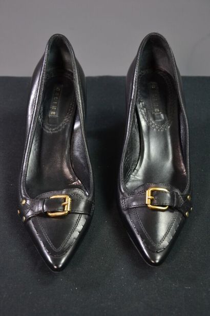 CELINE PARIS Escarpins noirs à boucle - T...