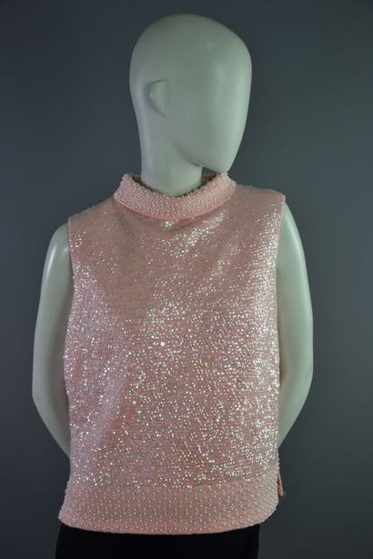 TED LAPIDUS Top sans manches en laine rose...
