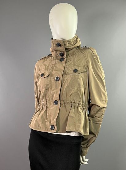 BURBERRY Manteau en toile imperméable marron...