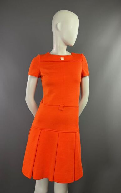 COURRÈGES HYPERBOLE - Robe orange en jersey-...