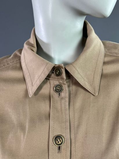BURBERRY Robe saharienne en coton stretch...