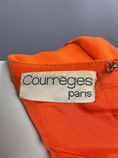 COURRÈGES PARIS - Robe orange en sergé de...
