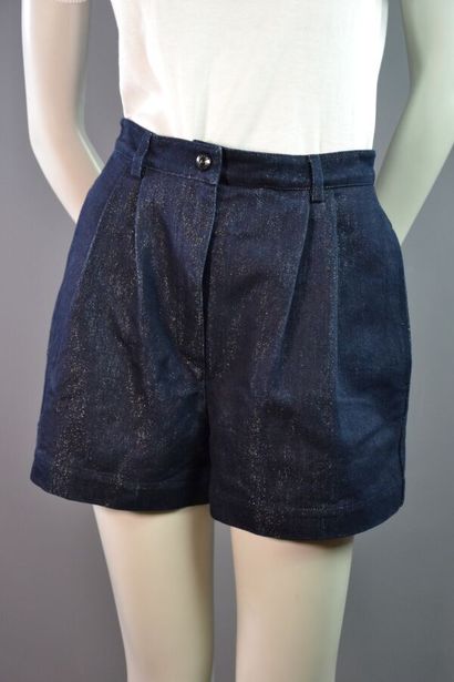 ALAIA Paris Short en denim et lurex -Env....