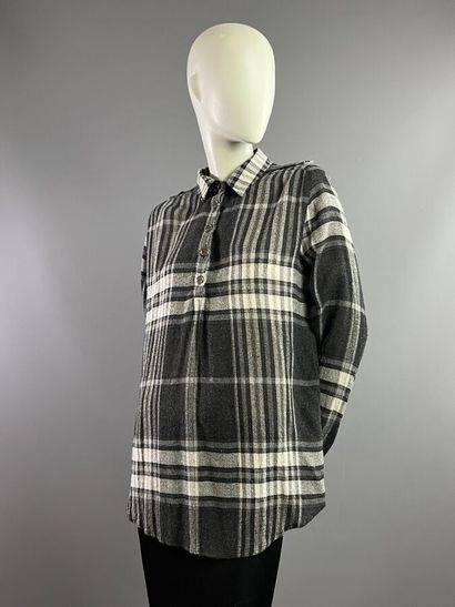 BURBERRY Lot de 2 chemisiers voile de coton...