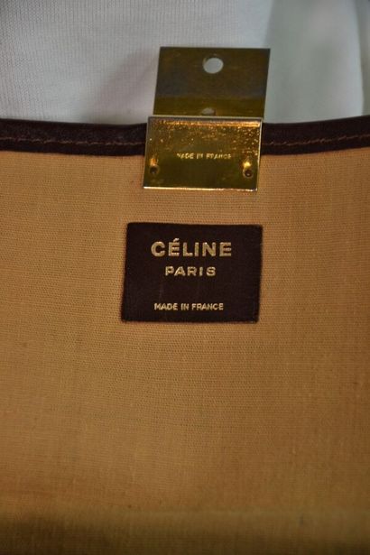 CELINE PARIS Pochette en toile marron gansé...