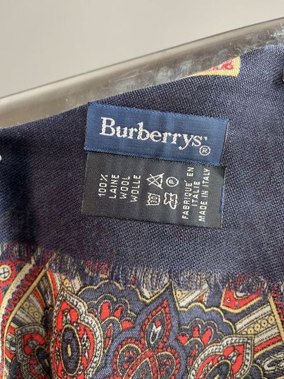 BURBERRYS' Etole en étamine de laine bleu...