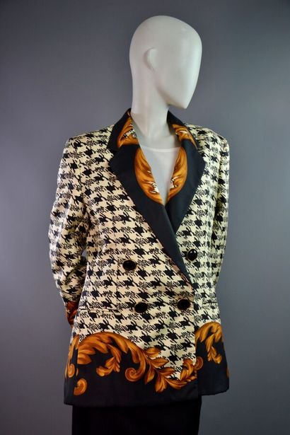 GENNY - Veste blazer en twill de soie pied...