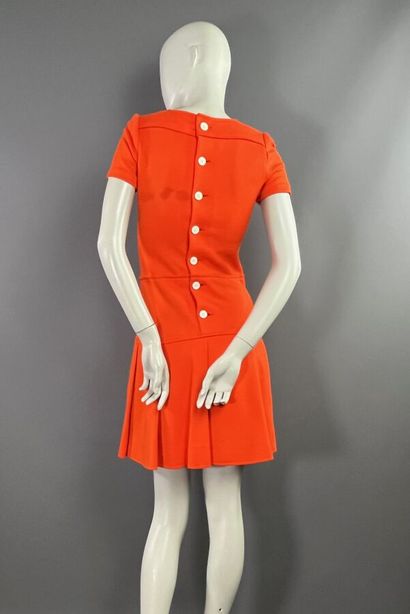 COURRÈGES HYPERBOLE - Robe orange en jersey-...