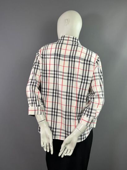 BURBERRY Lot de 3 chemisiers coton tartan...