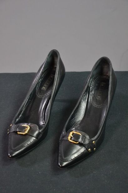 CELINE PARIS Escarpins noirs à boucle - T...