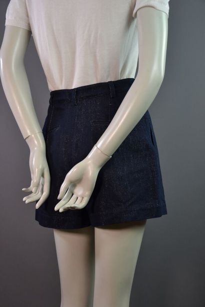 ALAIA Paris Short en denim et lurex -Env....