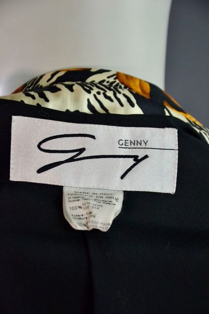 GENNY - Veste blazer en twill de soie pied...