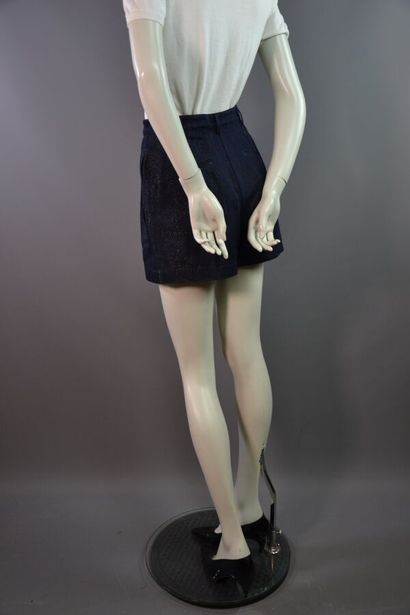 ALAIA Paris Short en denim et lurex -Env....