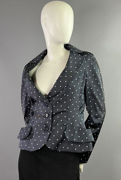 CHRISTIAN DIOR Paris Veste tailleur bar bleu...