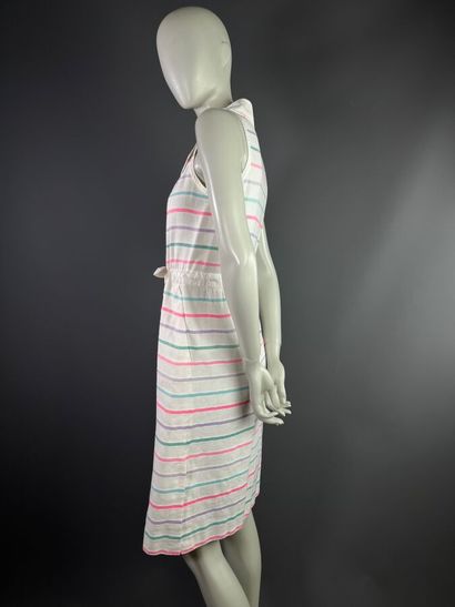 COURREGES Paris - Robe sans manches à rayures...