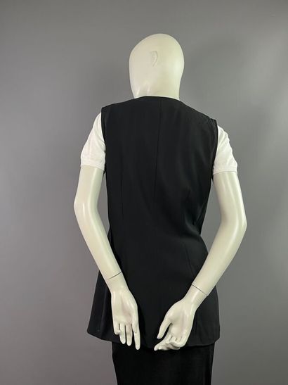 ESCADA Gilet en laine noir brodé de fleurs...