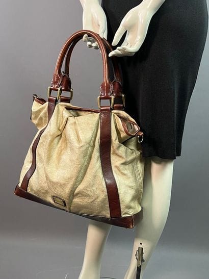 BURBERRY Grand sac cabas bandoulière en toile...