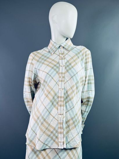 BURBERRY Ensemble d'été en lin tartan chemise...