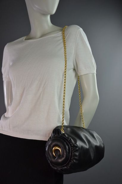 MARINE SERRE Sac papillon en cuir noir et...