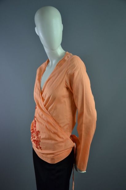 CHRISTIAN DIOR Boutique Top en coton corail...
