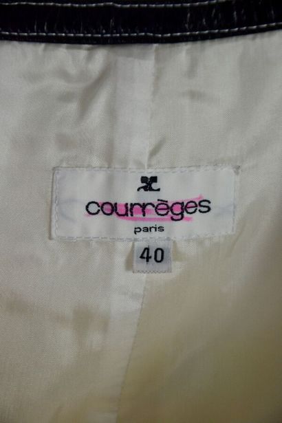 COURRÈGES PARIS Jupe trapèze en laine beige...
